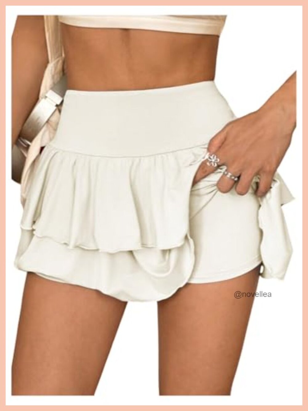 Y2k Layered Ruffle Skorts High Waisted A Line Mini Skirt Built in Shorts